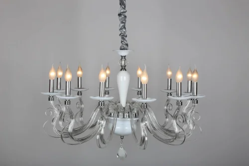 Люстра подвесная Alvara OML-79303-12 Omnilux без плафона на 12 ламп, основание белое в стиле классический  фото 8