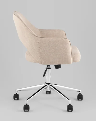 Кресло офисное Кларк, рогожка, бежевый УТ000039442 Stool Group, бежевый/рогожка, ножки/металл/хром, размеры - *880***540*590 фото 3
