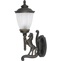 Настенный светильник Horse 4901-NW Nowodvorski уличный IP44 бронзовый 1 лампа, плафон белый в стиле замковый E27