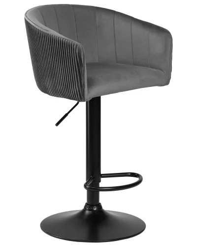 Стул барный  5025_BlackBase-LM DARCY BLACK, цвет сиденья серый (1922-19), цвет основания черное Dobrin, серый/велюр, ножки/металл/чёрный, размеры - 860*1070***510*460 фото 2