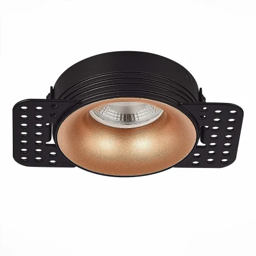Светильник точечный ST218.428.01 ST-Luce золотой 1 лампа, основание чёрное в стиле современный хай-тек для затирки фото 2
