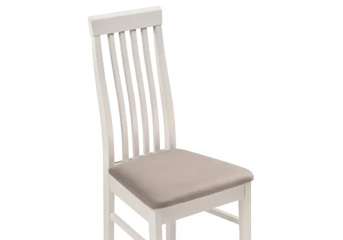Деревянный стул Рейнир бежевый / молочный 528940 Woodville, бежевый/велюр, ножки/массив березы дерево/молочный, размеры - ****450*500 фото 5