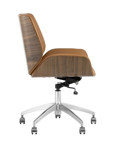 Кресло офисное TopChairs Crown NEW, коричневое УТ000031357 Stool Group, коричневый/экокожа, ножки/металл/хром, размеры - ****600*620 фото 7