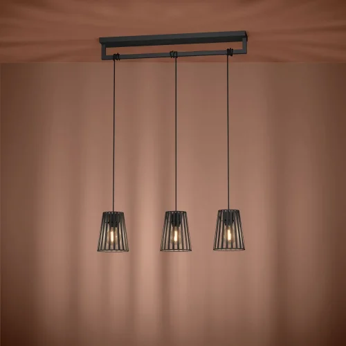 Светильник подвесной Bogota 390003 Eglo чёрный на 3 лампы, основание чёрное в стиле современный фото 2