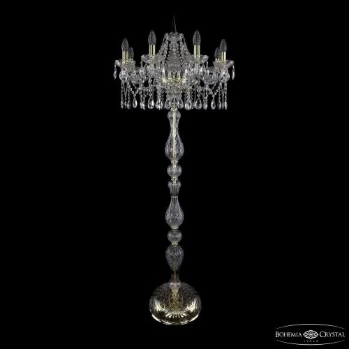 Торшер 1413T1/8/200-160 G Bohemia Ivele Crystal sp без плафона 8 ламп, основание золотое в стиле классический
