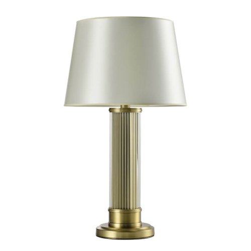 Настольная лампа 3292/T brass Newport бежевая 2 лампы, основание латунь металл в стиле современный  фото 2