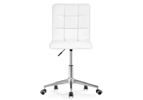 Компьютерное кресло Квадро экокожа белая / хром 539654 Woodville, белый/экокожа, ножки/металл/хром, размеры - *960**** фото 4