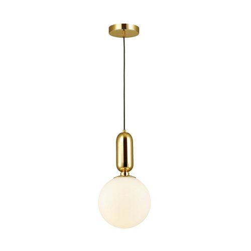 Светильник подвесной Okia 4669/1 Odeon Light белый 1 лампа, основание золотое в стиле современный хай-тек шар