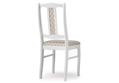 Деревянный стул Киприан белый / бежевый 450676 Woodville, бежевый/ткань, ножки/дерево/белый, размеры - ****420*500 фото 4