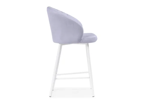 Полубарный стул Бэнбу velutto 49 / белый 499986 Woodville, серый/велюр, ножки/металл/белый, размеры - ****550*560 фото 3
