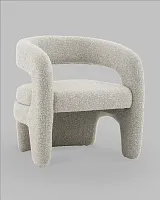 Кресло лаунж Bones, серебристый УТ000041678 Stool Group, серебряный/букле, ножки/фанера/серый серебристый, размеры - *****мм