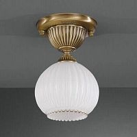 Светильник потолочный PL 8700/1 Reccagni Angelo белый 1 лампа, основание античное бронза в стиле классика 