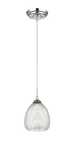 Светильник подвесной Fiona VL5623P11 Vele Luce прозрачный на 1 лампу, основание хром в стиле современный фото 2