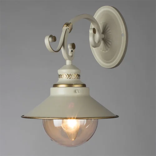 Бра Grazioso A4577AP-1WG Arte Lamp прозрачный на 1 лампа, основание золотое белое в стиле кантри  фото 2