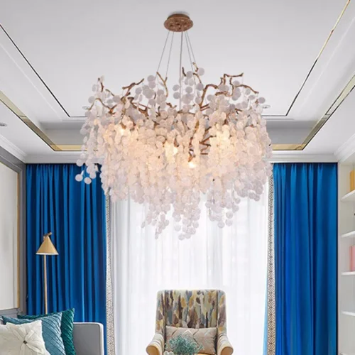 Люстра подвесная FAIRYTREE D60 140669-26 ImperiumLoft прозрачная на 8 ламп, основание медь в стиле современный фото 6