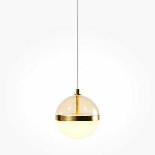 Светильник подвесной LED Area MOD295PL-L20BS3K Maytoni янтарный на 1 лампу, основание чёрное в стиле современный шар фото 3