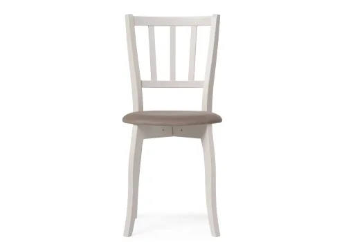 Деревянный стул Айра бежевый / молочный 528930 Woodville, бежевый/велюр, ножки/массив березы дерево/молочный, размеры - ****410*500 фото 2
