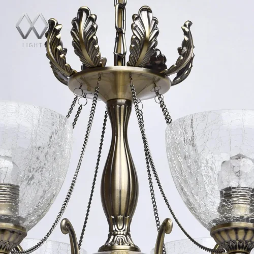Люстра подвесная Аманда 481011608 MW-Light прозрачная на 8 ламп, основание античное бронза в стиле кантри классический  фото 4