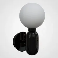 Бра Parachilna Aballs black D20 193659-22 ImperiumLoft белый на 1 лампу, основание чёрное в стиле современный 