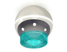 Светильник накладной Techno spot XS1104020 Ambrella light голубой серебряный 1 лампа, основание серебряное в стиле современный круглый