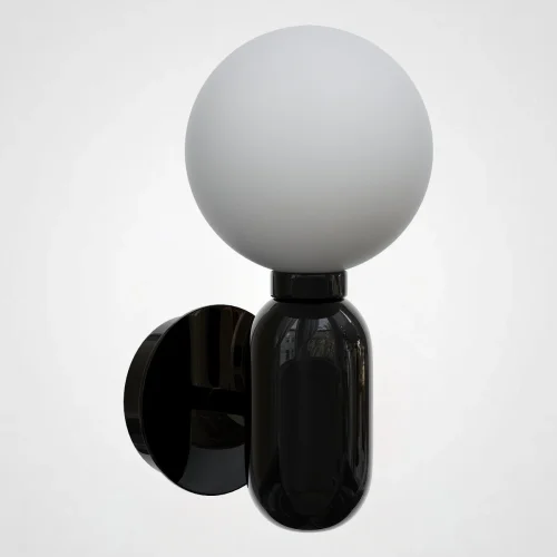 Бра Parachilna Aballs black D20 193659-22 ImperiumLoft белый на 1 лампу, основание чёрное в стиле современный Бра Parachilna Aballs black D20 193659-22 ImperiumLoft белый на 1 лампу, основание чёрное в стиле современный