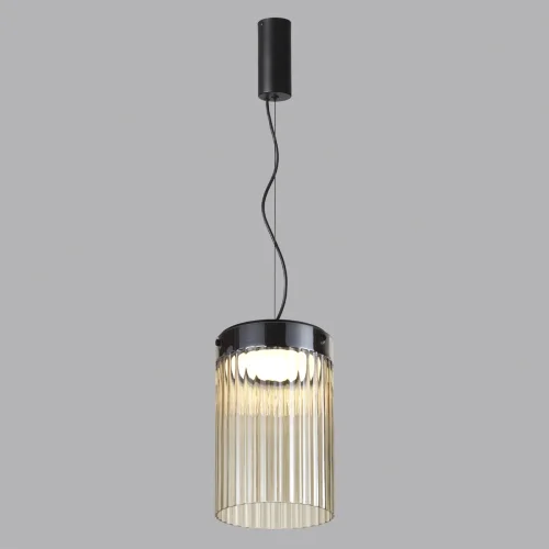 Светильник подвесной LED Pillari 5047/15L Odeon Light янтарный 1 лампа, основание чёрное в стиле современный  фото 4
