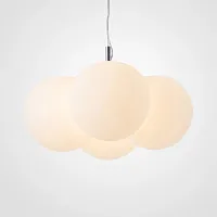 Люстра подвесная BIBBI 219512-23 ImperiumLoft белая на 4 лампы, основание хром в стиле скандинавский минимализм современный  Люстра подвесная BIBBI 219512-23 ImperiumLoft белая на 4 лампы, основание хром в стиле скандинавский минимализм современный