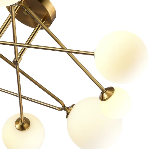 Люстра потолочная Fantini SLE2211-302-09 Evoluce белая на 9 ламп, основание латунь в стиле современный молекула фото 3
