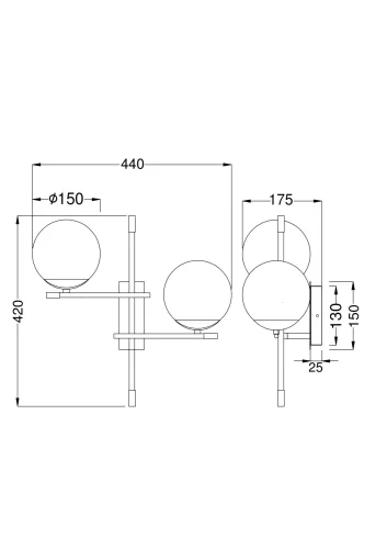 Бра Nostalgia MOD048WL-02G Maytoni белый на 2 лампы, основание матовое золото в стиле современный фото 4