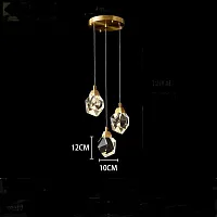 Светильник подвесной CRISTEL ONE D25 193596-26 ImperiumLoft прозрачный на 3 лампы, основание латунь в стиле современный арт-деко 