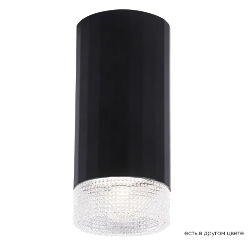 Светильник накладной CLT 048C BL Crystal Lux прозрачный 1 лампа, основание чёрное в стиле современный круглый