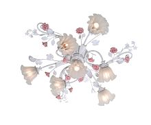 Люстра потолочная Fiori di rose 109.6.1 Lucia Tucci белая на 1 лампу, основание белое в стиле прованс флористика 