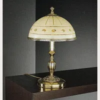 Настольная лампа P 7104 M Reccagni Angelo бежевая 2 лампы, основание золотое латунь металл в стиле классический 