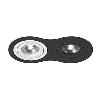 Светильник точечный Intero 16 Double Round i6270607 Lightstar чёрный белый 2 лампы, основание чёрное в стиле модерн хай-тек 