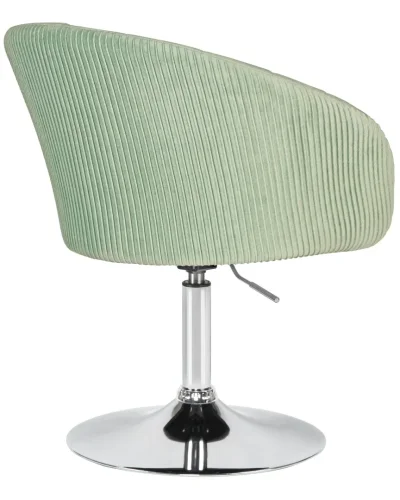 Кресло дизайнерское  8600-LM,  цвет сиденья мятный велюр (1922-8), цвет основания хром Dobrin, зелёный мятный/велюр, ножки/металл/хром, размеры - 750*900***600*570 фото 4
