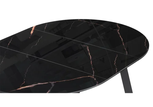 Стеклянный стол Алингсос 100(140)х100х76 обсидиан / черный 532386 Woodville столешница чёрная из стекло фото 8