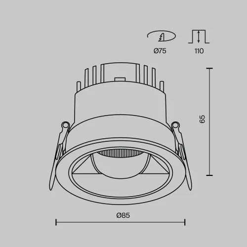 Светильник точечный LED Parete DL100-12W2.7-3-4K-RD-B Maytoni чёрный на 1 лампу, основание чёрное в стиле современный хай-тек круглый фото 9