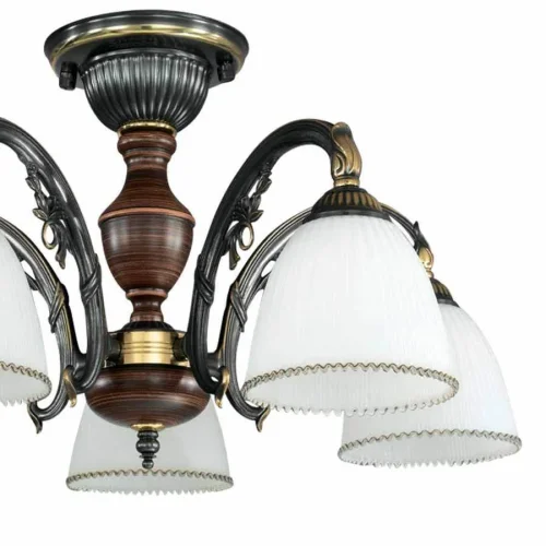 Люстра потолочная PL 3800/5 Reccagni Angelo белая на 5 ламп, основание бронзовое в стиле классический  фото 3