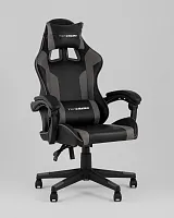 Кресло спортивное TopChairs Commander, черно-серый УТ000039476 Stool Group, чёрный/экокожа, ножки/полимер/чёрный, размеры - 1170*1270***710*710