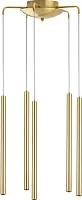 Светильник подвесной LED Tubo L5T747243 Lightstar золотой на 3 лампы, основание золотое в стиле современный минимализм трубочки