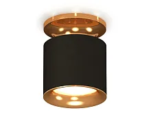 Светильник накладной XS7402102 Ambrella light чёрный 1 лампа, основание золотое в стиле модерн хай-тек круглый
