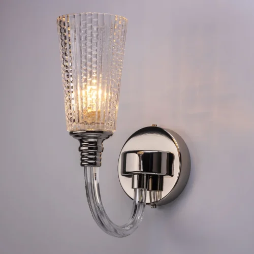 Бра Альгеро 285022501 MW-Light прозрачный на 1 лампа, основание никель в стиле классический  фото 2