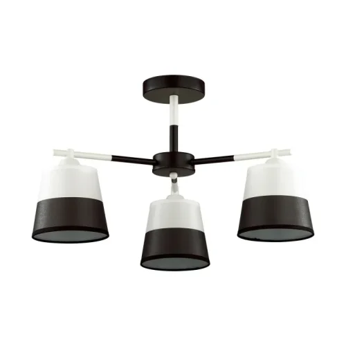 Люстра потолочная Comfi 5215/3C Lumion чёрная белая на 3 лампы, основание чёрное в стиле современный 