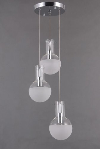 Светильник подвесной Cesare VL1913P03 Vele Luce белый 3 лампы, основание хром в стиле современный каскад шар фото 3