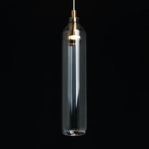 Светильник подвесной Кьянти 720012201 DeMarkt серый 1 лампа, основание латунь бронзовое в стиле современный  фото 4