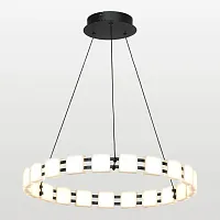 Люстра подвесная LED Alpine LSP-7258 Lussole белая на 1 лампа, основание чёрное в стиле модерн кольца