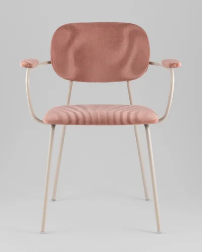 Стул Кэрол, пыльно-розовый, серые ножки УТ000040243 Stool Group, розовый/вельвет, ножки/металл/бежевый, размеры - *770**** фото 7