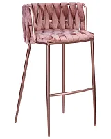 Стул барный 1538_RoseGold-LMN EMMA ROSE GOLD, цвет сиденья розовый велюр (VF-10), цвет основания розовое золото Dobrin, розовый/велюр, ножки/металл/розовый, размеры - ****510*500