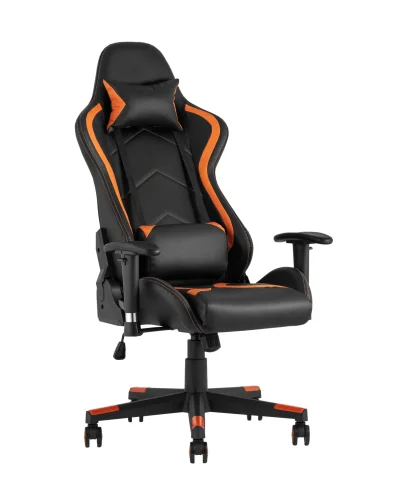 Кресло спортивное TopChairs Cayenne оранжевое УТ000023927 Stool Group, оранжевый/экокожа, ножки/металл/чёрный, размеры - ****640*530