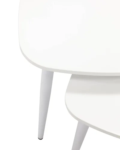 Набор журнальных столиков Агата 80 и 60 см УТ000001802 Stool Group столешница белая из мдф фото 2